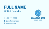 Geometric Blue Snowflake Business Card Design