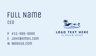 Blue Vacation House Business Card