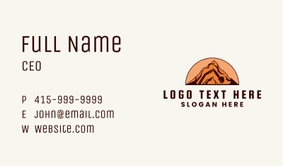 Mountain Construction Excavator Business Card Image Preview