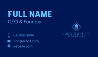 Blue Battery Charge Business Card Design