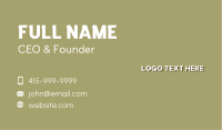Classic Branding Wordmark Business Card
