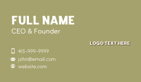 Classic Branding Wordmark Business Card Design