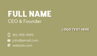 Classic Business Card example 1