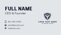 Blue Wrench Shield Business Card