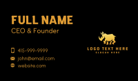 Gold Wild Rhinoceros Business Card