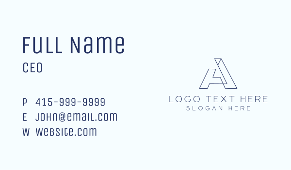 Tech Letter A Company Business Card Design