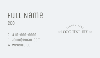 Minimalist Elegant Wordmark Business Card