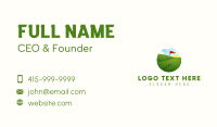 Golf Course Golfer Flag Business Card Design