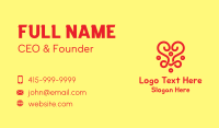 Red Heart Monoline Business Card