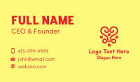 Red Heart Monoline Business Card Design