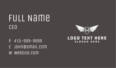 Automotive Silver Wing Letter W Business Card
