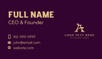 Gold Jewelry Store Letter A Business Card Design