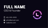 Bright Neon Letter Business Card