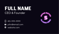 Bright Neon Letter Business Card