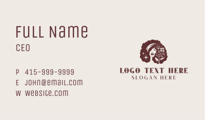 Salon Curly Hairstyle Business Card