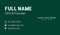 Elegant Green Wordmark Business Card Design