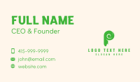 Green Eco Letter P Business Card