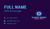 Neon Disco Letter Business Card Image Preview