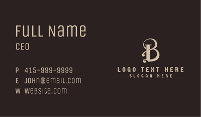 Calligraphy Letter B Business Card