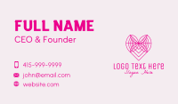 Minimalist Pink Butterfly Heart  Business Card Design