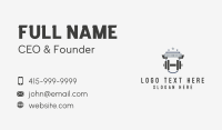 Dumbbell Fitness Star Badge Business Card Design