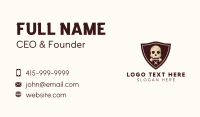 Pirate Skull Fitness Barbell Business Card