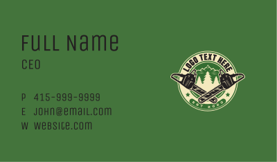 Chainsaw Forest Logger Business Card