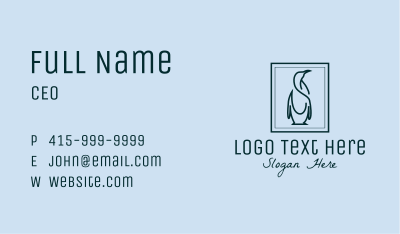 Penguin Picture Frame Business Card Image Preview