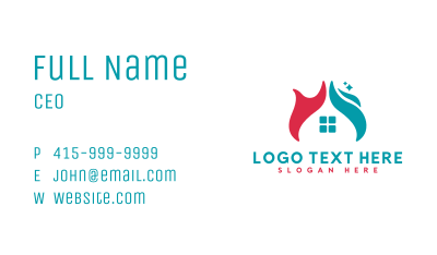 Heating Cooling House Roof Business Card