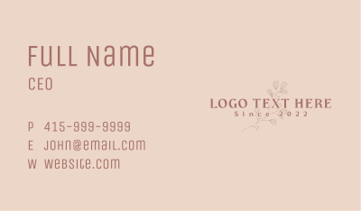 Aesthetic Eco Flower Business Card