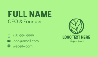 Green Leaf Badge Business Card Design