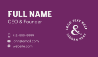 Ampersand Business Card example 2