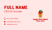 Strawberry Ice Cream Cone Business Card Design