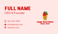 Strawberry Ice Cream Cone Business Card