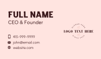 Feminine Flower  Wordmark Business Card