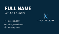 Blue Person Letter K Business Card