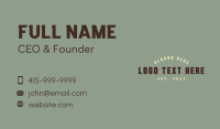 Hipster Company Wordmark Business Card