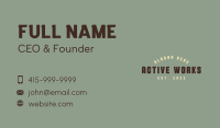 Hipster Company Wordmark Business Card