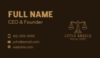 Gold Scale Judiciary Court Business Card Design