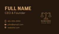 Gold Scale Judiciary Court Business Card