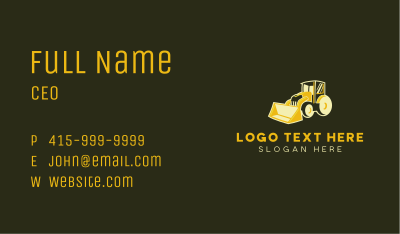 Construction Backhoe Machinery Business Card