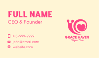 Pink Lovely Snail Business Card