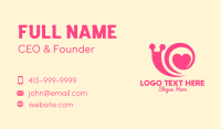 Pink Lovely Snail Business Card Design