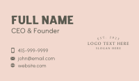 Fashion Luxury Wordmark Business Card