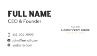 Restaurant Business Wordmark Business Card