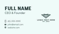 Dumbbell Wing Gym Letter H  Business Card Design