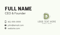 Monoline Offset Letter D Business Card