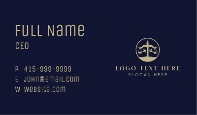 Justice Scale Law Business Card