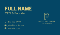 Construction Firm Letter P  Business Card