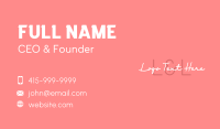 Feminine Signature Letter Business Card